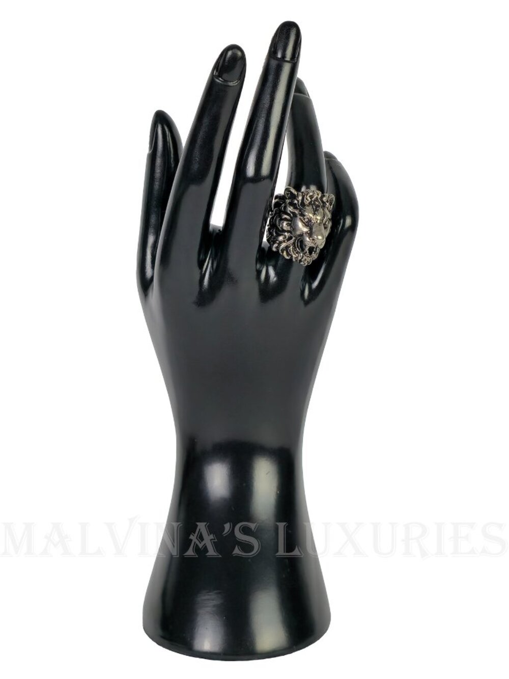 GUCCI RING LION HEAD AGED FINISH METAL BAND UNISEX sz 15 US 7 1/4 - Picture 3 of 17